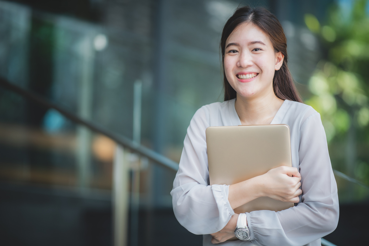 Portrait of Young Asian Woman Person Smiling, Beautiful Female P